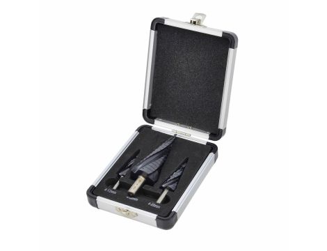 AWTOOLS WIERTŁO STOPNIOWE SPIRALNE M2-TiAlN / Kpl. 3 szt. / 4-12mm / 4-20mm / 4-32mm /BL - 2