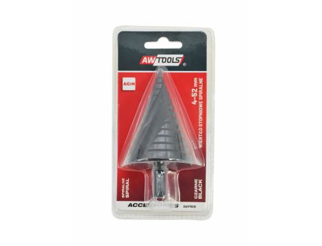 AWTOOLS WIERTŁO STOPNIOWE SPIRALNE/ 4-52mm/ AICrN/ CZARNE