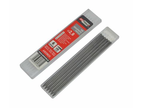 AWTOOLS WKŁADY WYMIENNE GRAFITOWE CZARNE HB DO OŁÓWKA kpl. 6szt.