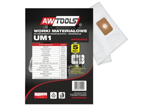AWTOOLS WORKI Z MIKROWŁÓKNINY kpl.5szt.  UM1 GAS35/VC3011L/VC3510L/VC3511L/S44 - 2