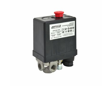 AWTOOLS WYŁĄCZNIK CIŚNIENIOWY KOMPRESORA 230V 3 WEJŚCIA 1/4"