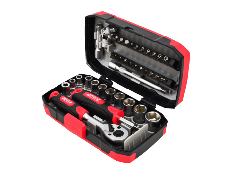 AWTOOLS ZESTAW KLUCZY   38el. 1/4" BLACK LINE - 4