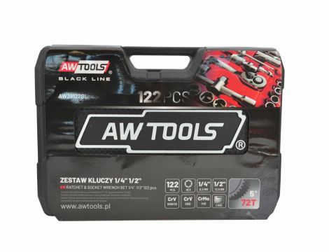 AWTOOLS ZESTAW KLUCZY  122el 1/2" / 1/4" BLACK LINE - 3