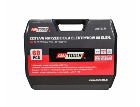 AWTOOLS ZESTAW NARZĘDZI DLA ELEKTRYKÓW 68el. - 3