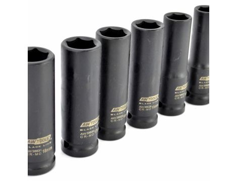 AWTOOLS ZESTAW NASADEK UDAROWYCH 1/2" 13cz./10-32mm/ DŁUGIE BLACK LINE - 4