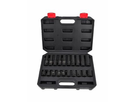 AWTOOLS ZESTAW NASADEK UDAROWYCH 1/2" 20cz./10-19mm/ KRÓTKIE I DŁUGIE BLACK LINE