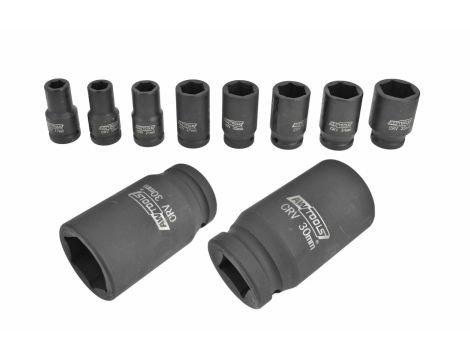 AWTOOLS ZESTAW NASADEK UDAROWYCH 3/4"  8cz./17-38mm/ DŁUGIE - 2