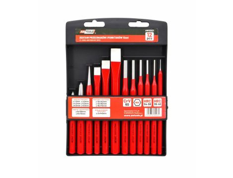 AWTOOLS ZESTAW PRZECINAKÓW I PUNKTAKÓW 12cz. - 2