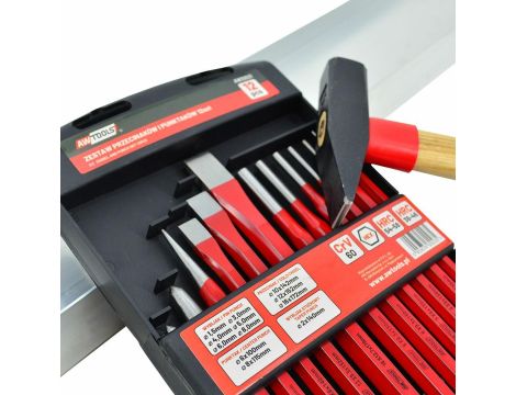 AWTOOLS ZESTAW PRZECINAKÓW I PUNKTAKÓW 12cz. - 5