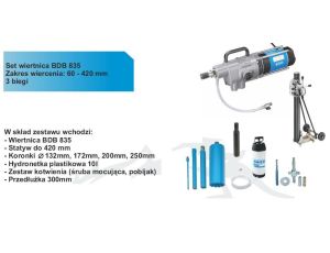 BAIER WIERTNICA DIAMENTOWA BDB 835 SET + STATYW BST 420mm + KORONY 132,172,202,252mm + PRZEDŁUŻKA