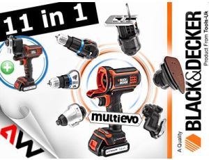 BLACK+DECKER NARZĘDZIE WIELOFUNKCYJNE 18V MT218KB 2x1,5Ah +GŁOWICA WKRĘTARSKA