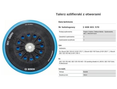 BOSCH DYSK SZLIF.150mm GEX150 TWARDY ...