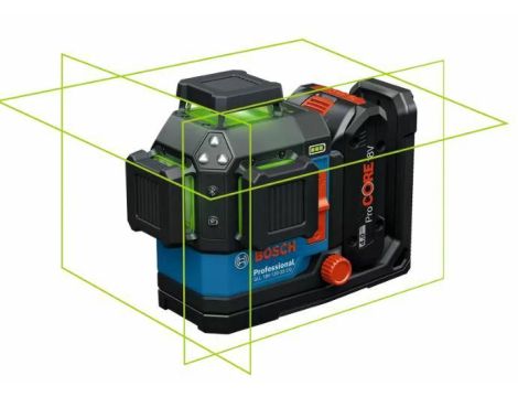 BOSCH LASER PŁASZCZYZNOWY GLL 18V-120-33 CG SOLO 3x360° ZIELONY + KLAMRA DK 20 + LB136