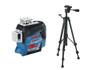 BOSCH LASER PŁASZCZYZNOWY GLL 3-80 C 3x360° CZERWONY + STATYW BT 150