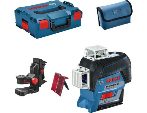 BOSCH LASER PŁASZCZYZNOWY GLL 3-80 C SOLO 3x360° CZERWONY + UCHWYT BM 1 LB