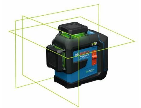 BOSCH LASER PŁASZCZYZNOWY GLL 80-33 G 3x360° ZIELONY USB-C 1x BA 3,7 V 3,0 Ah XL + UCHWYT LB 10 +  KLAMRA DK 20 WALIZKA