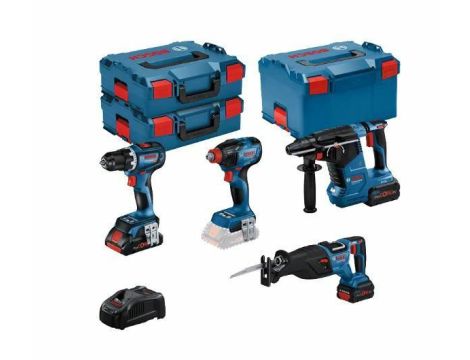 BOSCH ZESTAW COMBO 18V (GSR 18V-90C, GDX 18V-210C, GBH 18V-24C, GSA 18V-28) 1xPC4,0Ah 2xPC5,5Ah