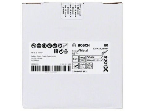 BOSCH FIBRA KRĄŻEK METAL 125 gr. 80 R574 X-LOCK - 2
