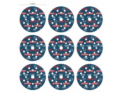 BOSCH FOLIA ŚCIERNA 125mm MIX  9szt.