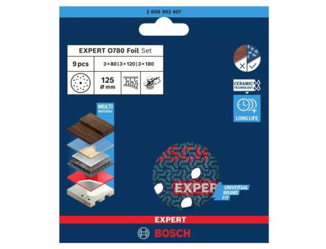 BOSCH FOLIA ŚCIERNA 125mm MIX  9szt. - 2