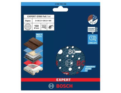 BOSCH FOLIA ŚCIERNA 150mm MIX  9szt. - 2