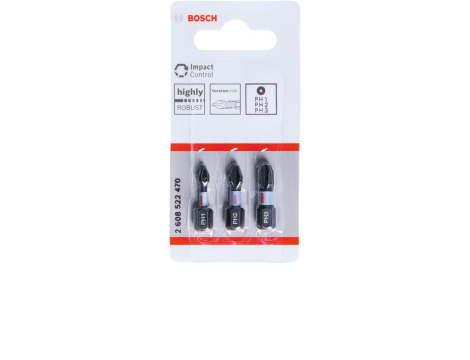 BOSCH KOŃCÓWKA IMPACT kpl. 3szt. PH1/PH2/PH3 x 25mm...W