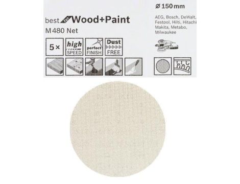 BOSCH KRĄŻEK/SIATKA 150 M480  gr.180 /5szt....W