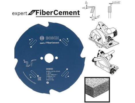 BOSCH PIŁA EXP.FIBER CEMENT 165x20x4z BETON WŁÓKNISTY.