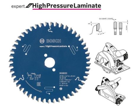BOSCH PIŁA EXP.H.PRESSURE.LAM 160x20x48z PŁYTY HPL, TRESPA.