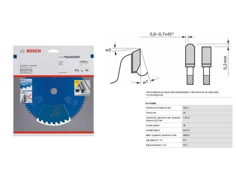 BOSCH PIŁA EXP.STAINLESS STE. 192x20x38z STAL SZLACHETNA, INOX ...