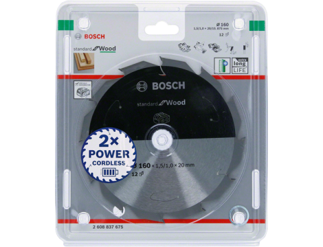BOSCH PIŁA STANDARD WOOD ACCU 160x20x12z