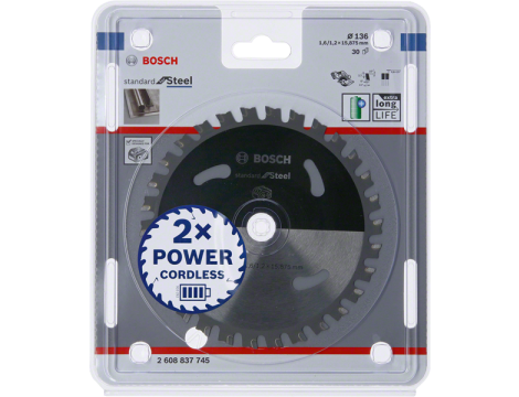 BOSCH PIŁA STANDARD.STAL 136x15,875x30z ACCU