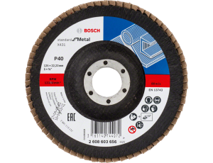BOSCH ŚCIERNICA LISTKOWA 125mm X431 P 40 STANDARD FOR METAL WYPUKŁA