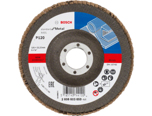BOSCH ŚCIERNICA LISTKOWA 125mm X431 P120 STANDARD FOR METAL WYPUKŁA
