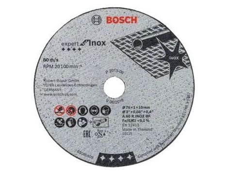 BOSCH TARCZA MET.  76mm x 1,0mm x 10mm INOX EXPERT 5szt