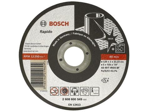 BOSCH TARCZA MET.125mm x 1,0mm x 22mm  RAPIDO EXPERT FOR INOX - 2