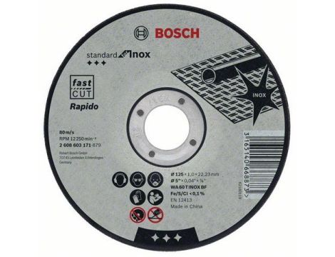 BOSCH TARCZA MET.125mm x 1,0mm x 22mm STANDARD FOR INOX