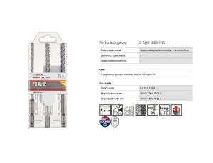 BOSCH WIERTŁO SDS PLUS-5X KPL. 3szt. 6/8/10x160
