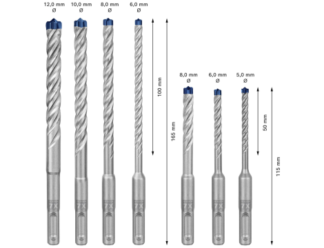 BOSCH WIERTŁO SDS PLUS-7X ZESTAW 7szt. EXPERT