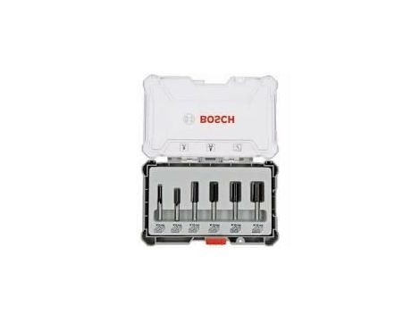 BOSCH ZESTAW FREZÓW  6szt. UCHWYT 1/4 PROSTE
