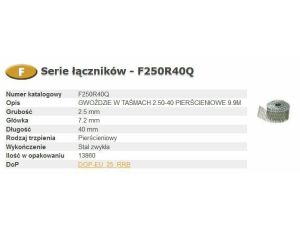 BOSTITCH GWOŹDZIE F 2,50-40 R Q 13 ...
