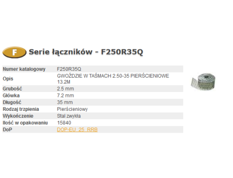 BOSTITCH GWOŹDZIE F 25-35 13,2M