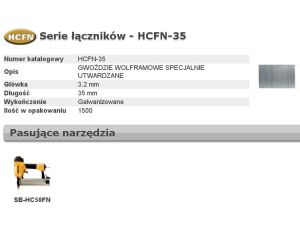 BOSTITCH GWOŹDZIE HCFN 0` 35mm 1,5M ... UTWARDZANE