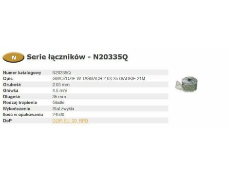 BOSTITCH GWOŹDZIE N55  2,03-35 Q 25,5m...