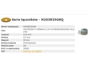 BOSTITCH GWOŹDZIE N55  2,03-35 R GAL8 Q 21M ...