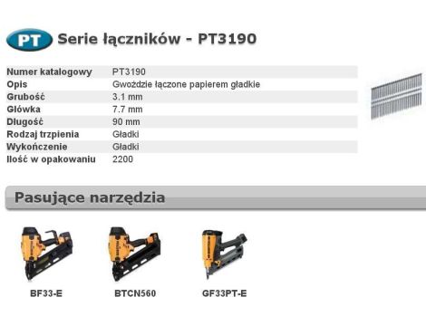 BOSTITCH GWOŹDZIE PT 33` 90mm 2.2M