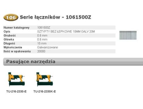 BOSTITCH SZTYFTY MINI 15mm 20M ...
