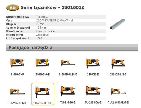 BOSTITCH ZSZYWKI 80 16mm  5M szer 12,8mm