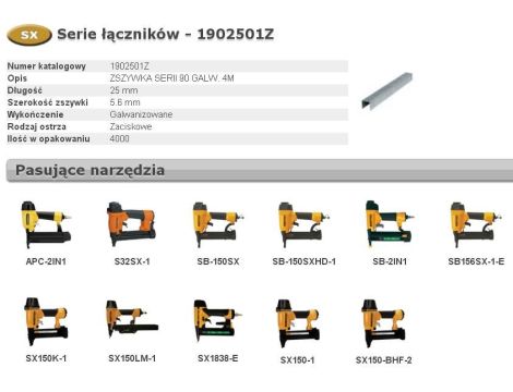 BOSTITCH ZSZYWKI 90 25mm  4M szer 5,6mm