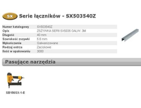 BOSTITCH ZSZYWKI 90 SX 40mm 3M  ... szer 5,6mm